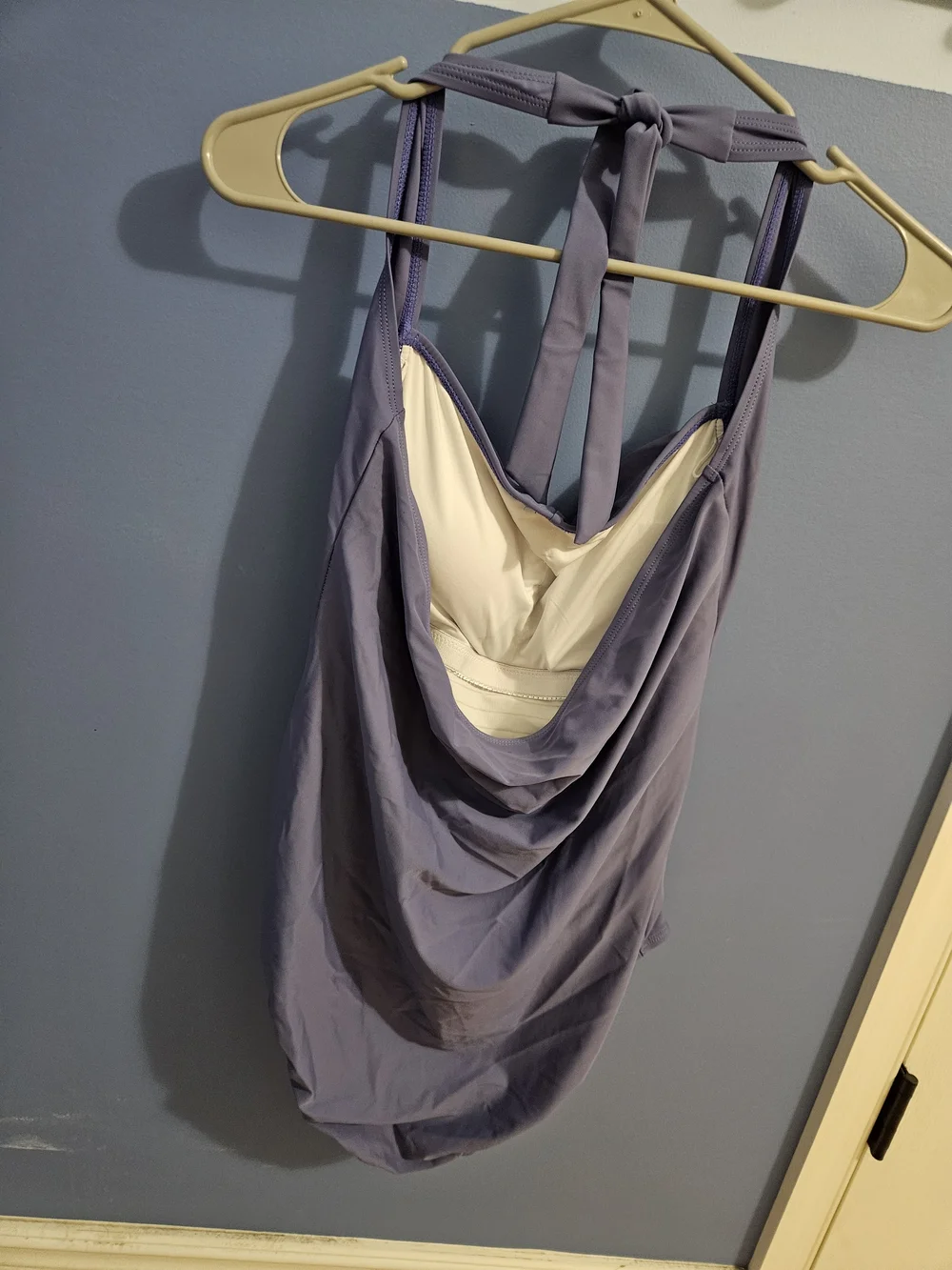 Lavender Halter Ruched One-Piece Swimsuit